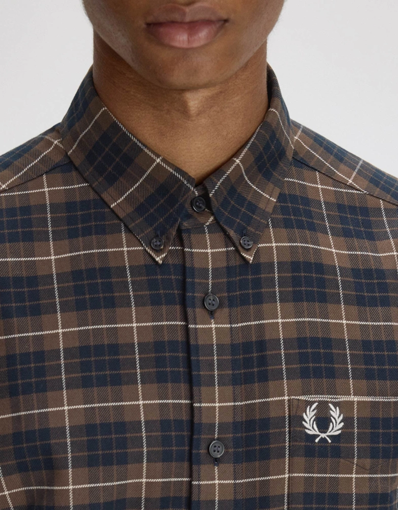 Brushed Twill Tartan Shirt - Burnt Tobacco Q21