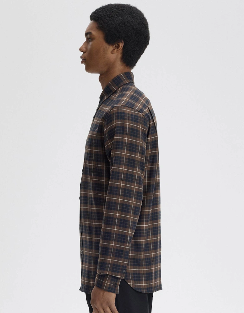 Brushed Twill Tartan Shirt - Burnt Tobacco Q21