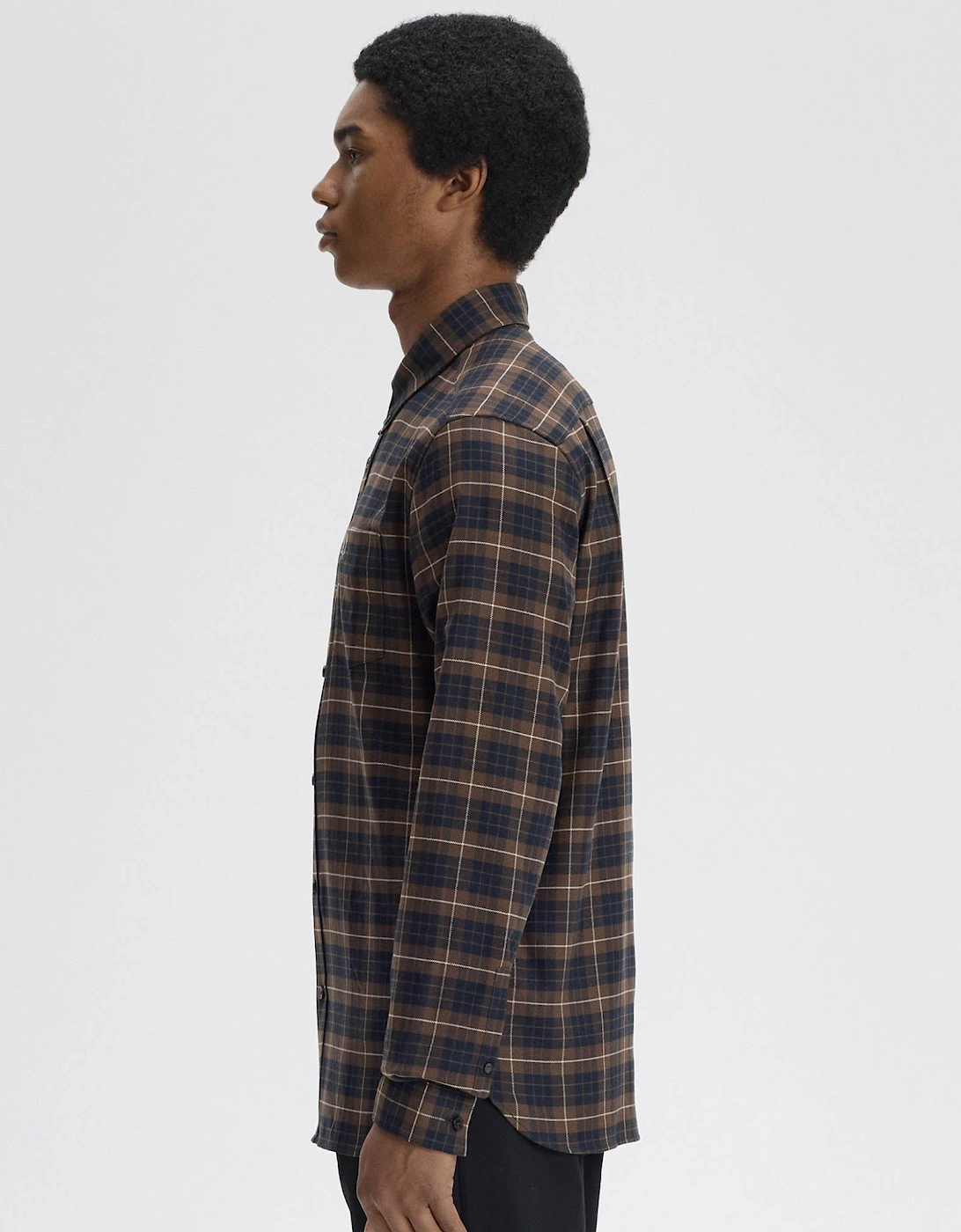 Brushed Twill Tartan Shirt - Burnt Tobacco Q21