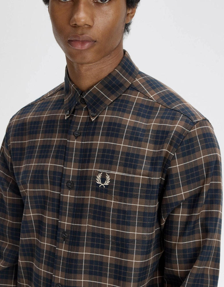 Brushed Twill Tartan Shirt - Burnt Tobacco Q21