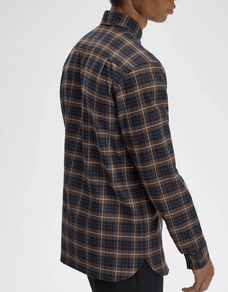 Brushed Twill Tartan Shirt - Burnt Tobacco Q21