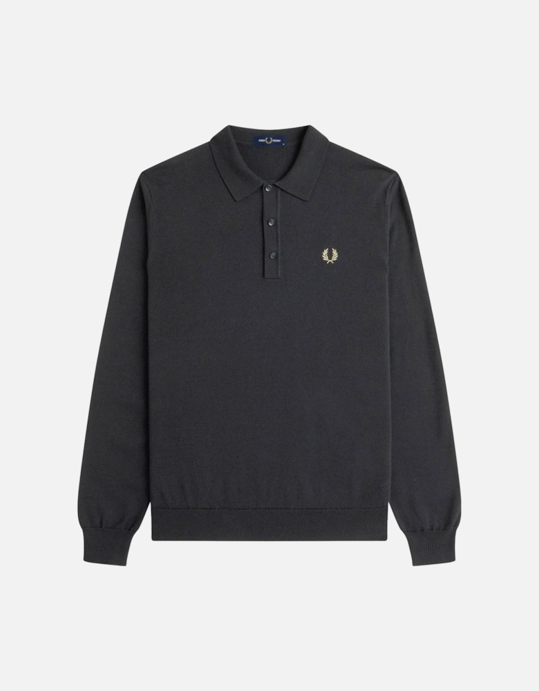 Knitted Merino Long Sleeve Polo Shirt