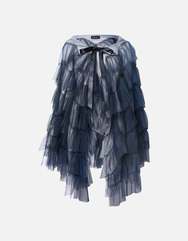 Navy Organza Shawl