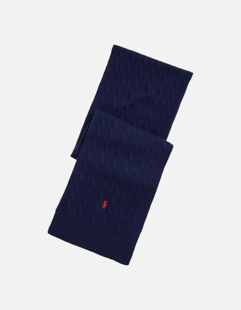 Classic Cable Scarf 002 Blue