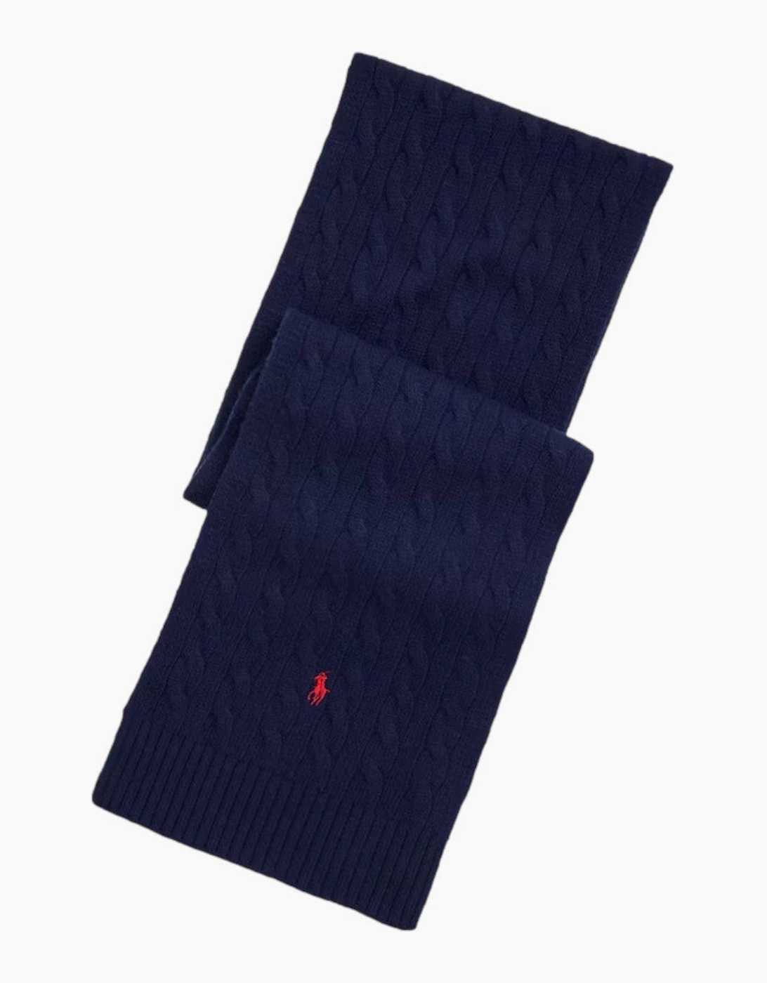 Men's Polo Ralph Lauren Classic Cable Scarf 002 Blue - Navy - Size: ONE size