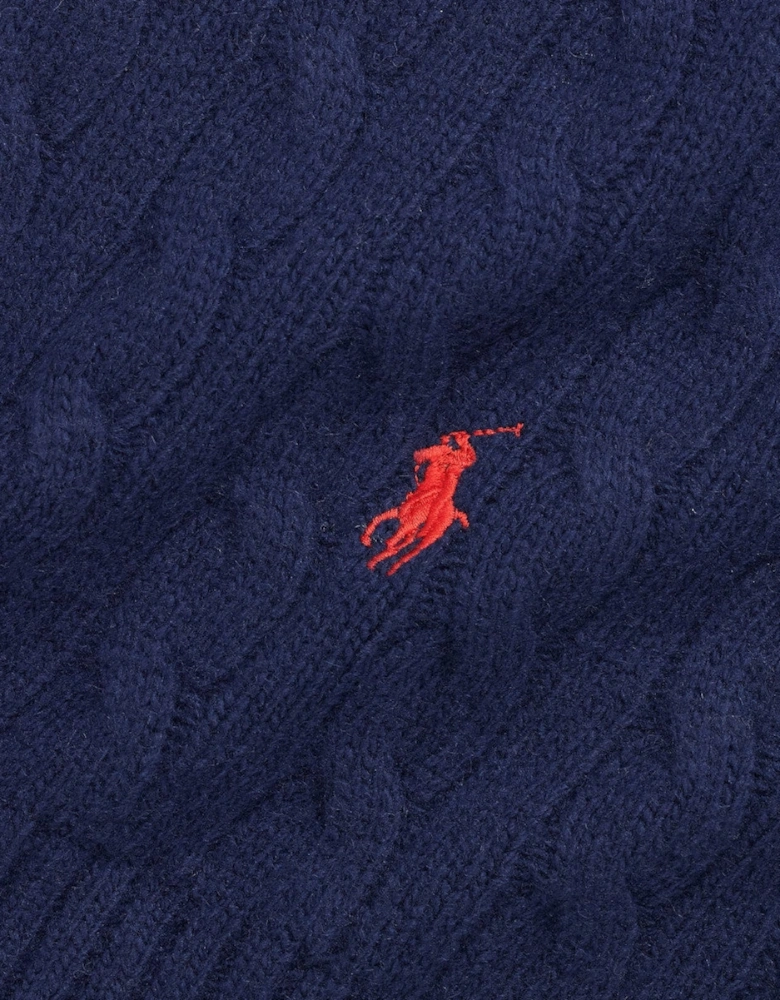 Classic Cable Scarf 002 Blue