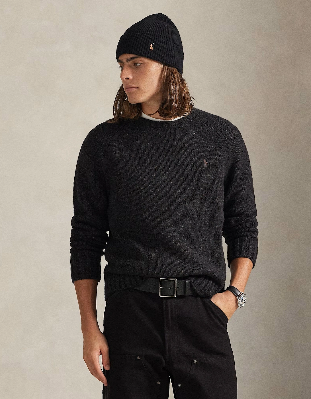 Wool Blend Sweater 003 Charcoal Marl