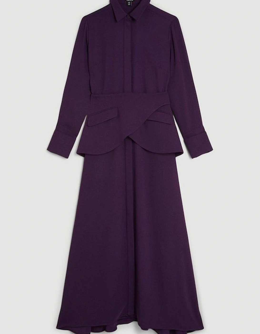 Soft Tailored Belted Maxi Shirt Dress