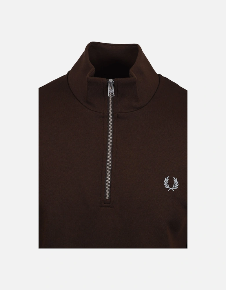 HALF ZIP SWEATSHIRT BURNT TOBACCO/ STOCKPORT BLUE
