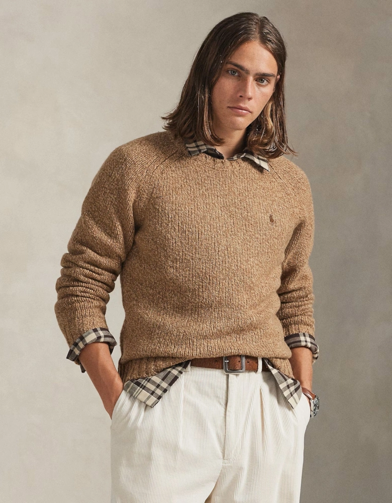 Wool Blend Sweater 002 Camel Marl