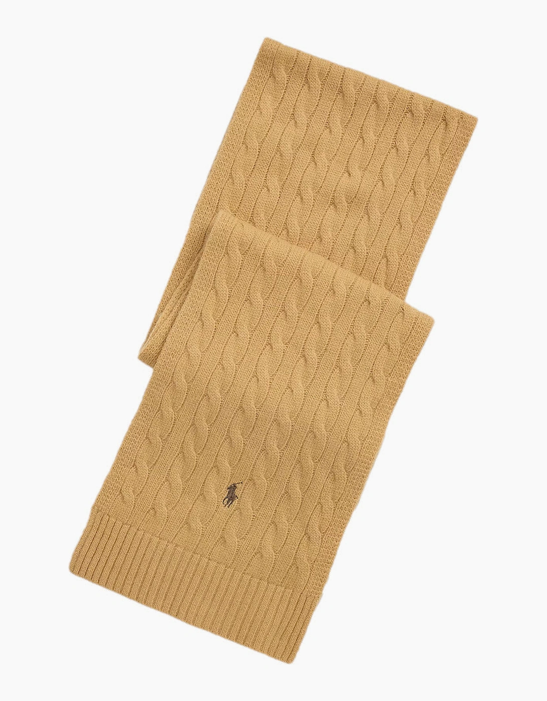 Men's Polo Ralph Lauren Classic Cable Scarf 005 Classic Camel - Brown - Size: ONE size