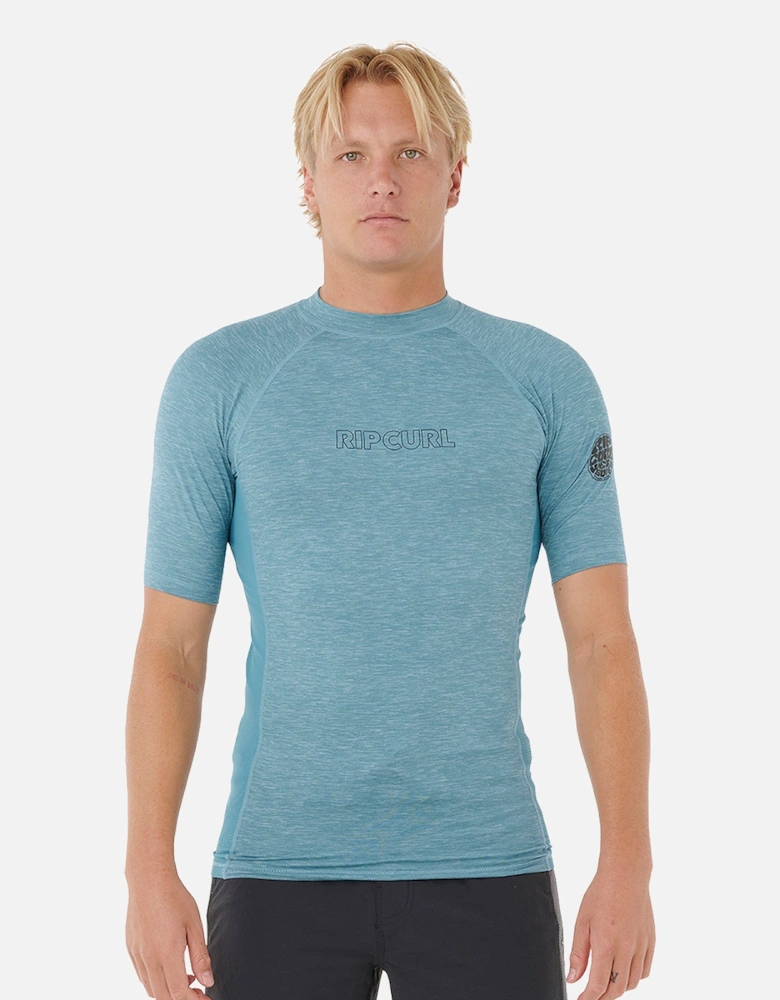Rip Curl Mens Dawn Patrol UPF 50 Perf Short Sleeve Rash Vest