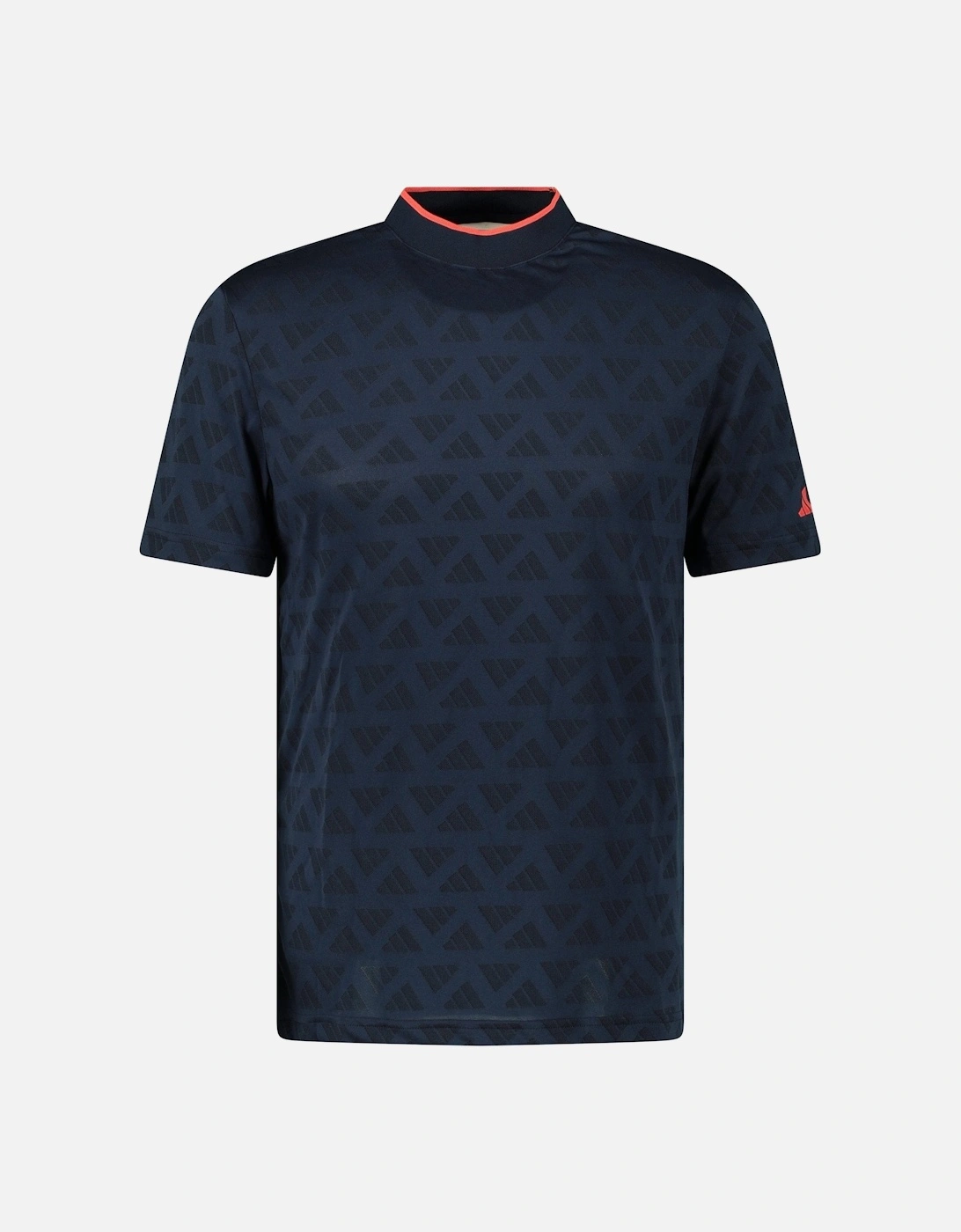 Jacquard Mock Golf Polo Shirt in Black and Collegiate Navy, 3 of 2