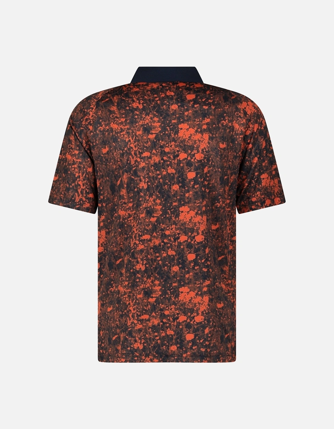 Mesh Print Golf Polo Shirt in Navy and Red