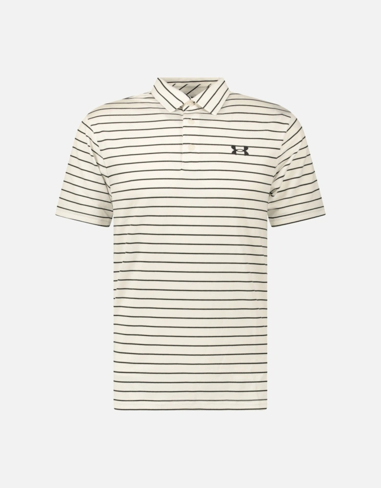 Playoff Golf 2.0 Tour Stripe Polo in White/Black