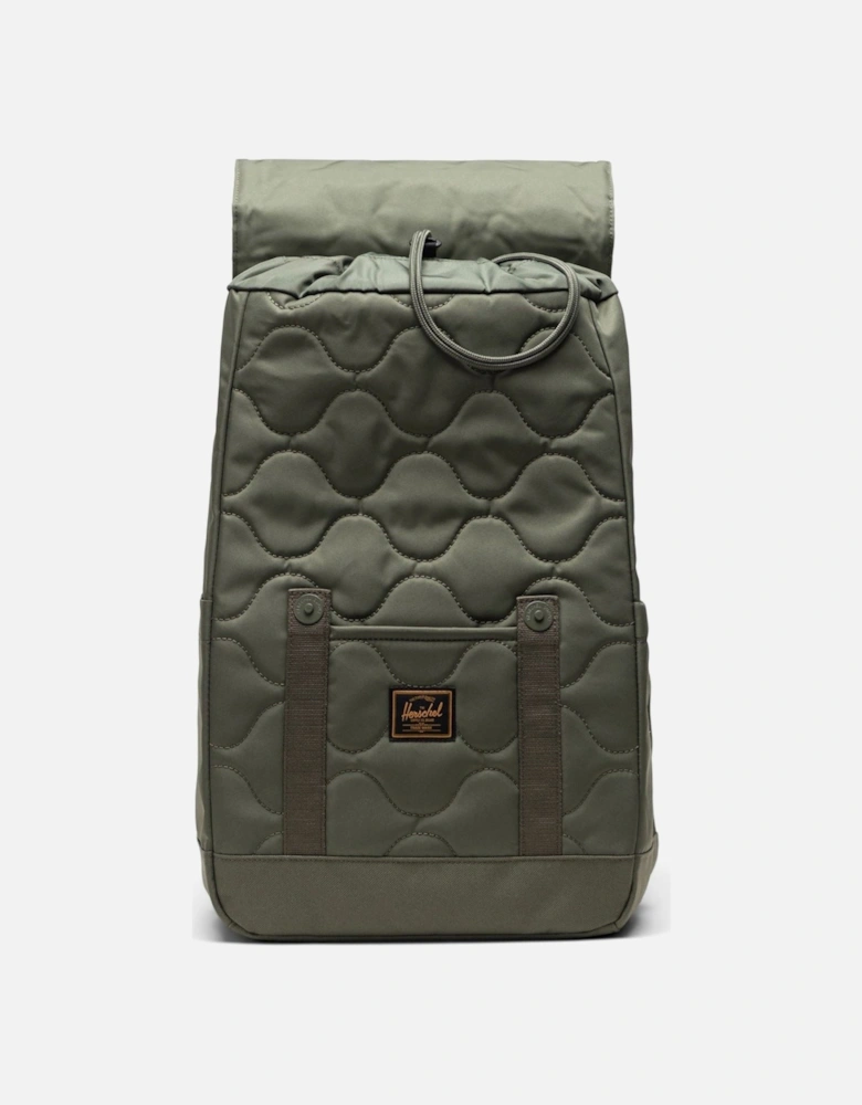 Bags Retreat Small Quilted Backpack Polyester Unisex Adults Green Backpack - One Size