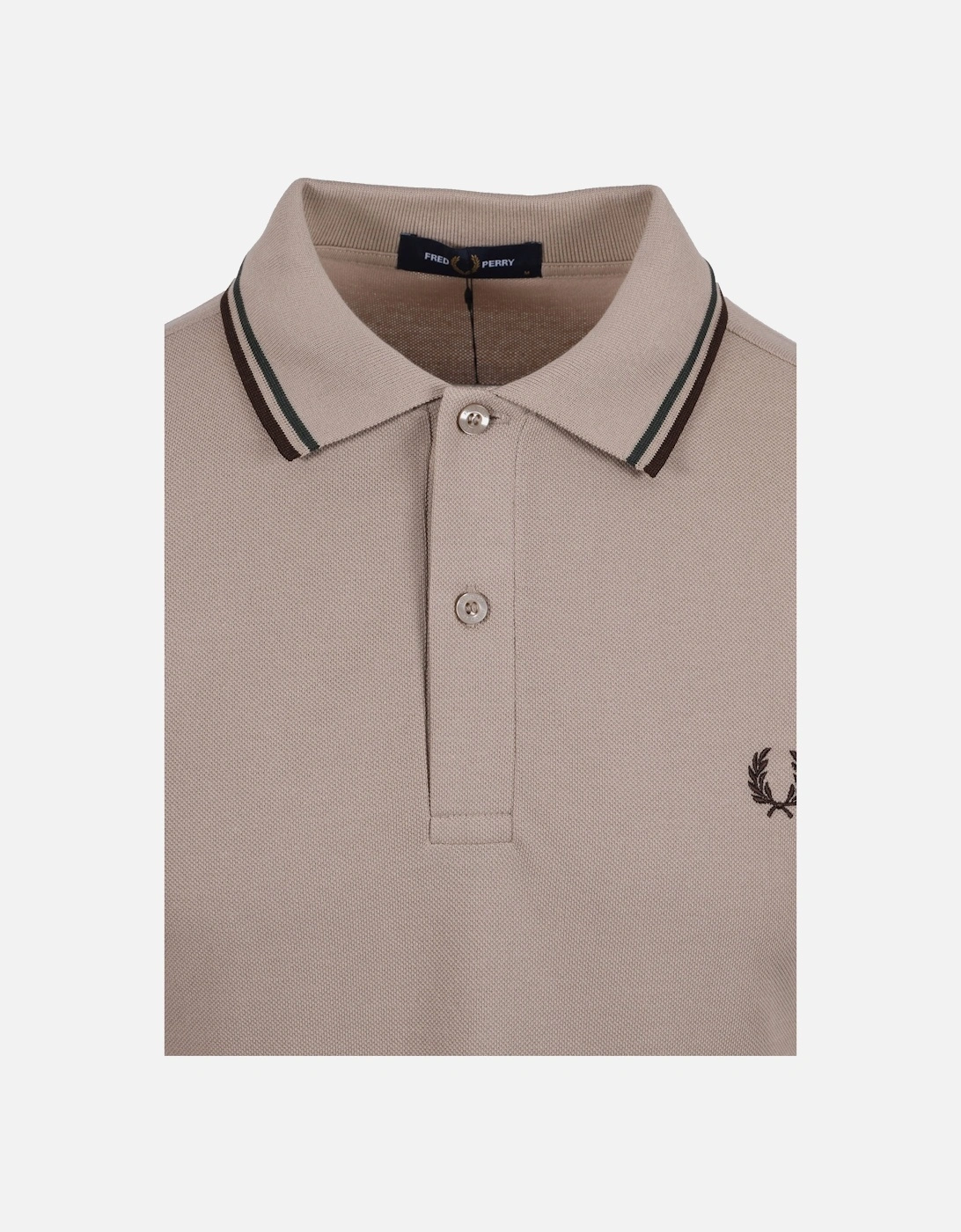 TWIN TIPPED POLO WARM OAT/COURT GREEN/BURNT TOB