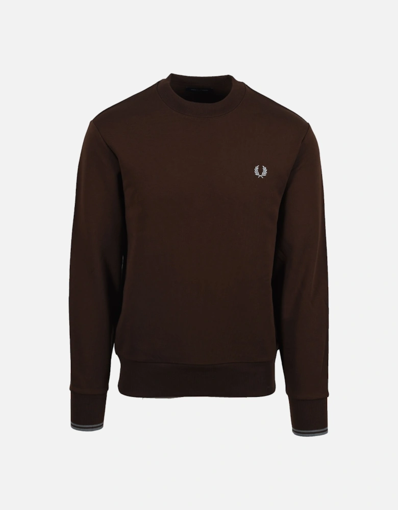 CREW NECK SWEATSHIRT BURNT TOBACCO/ STOCKPORT BLUE