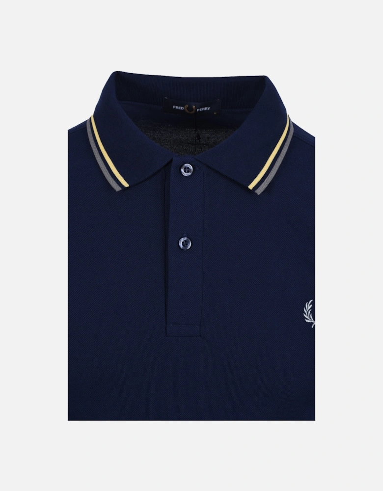TWIN TIPPED POLO FRENCH NAVY/GOLD/BLUE