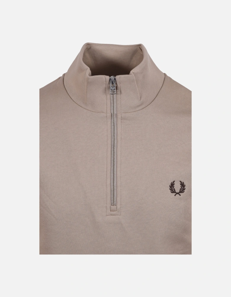 HALF ZIP SWEATSHIRT WARM OAT/COURT GREEN/BURNT TOB