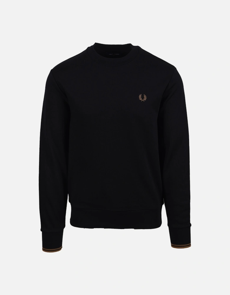 CREW NECK SWEATSHIRT BLACK/SHADED STONE