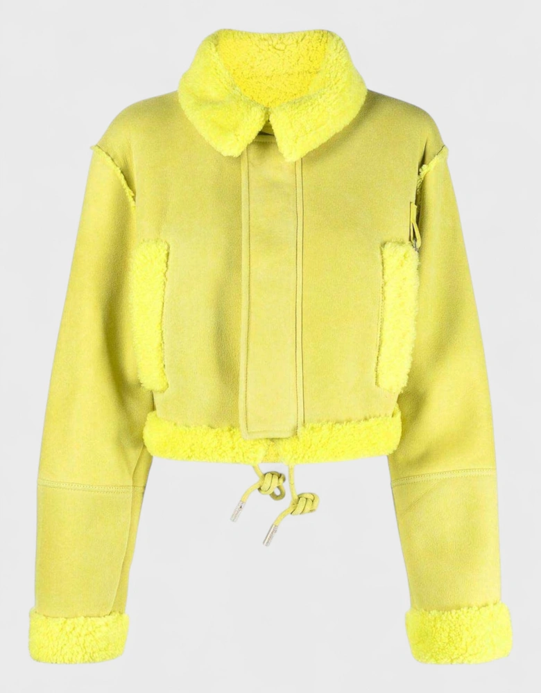 Shearling Crop Jacket Lemon Yellow