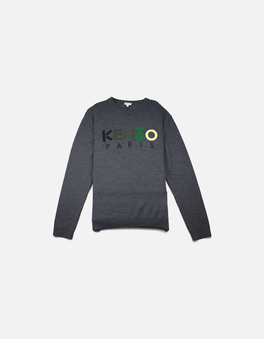 Felt Logo Knitted Jumper Grey, 3 of 2