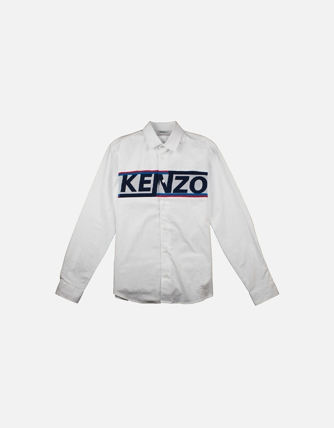 Knitted Logo Long Sleeve Shirt White, 2 of 1