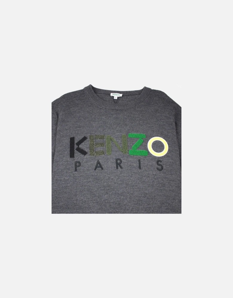 Felt Logo Knitted Jumper Grey