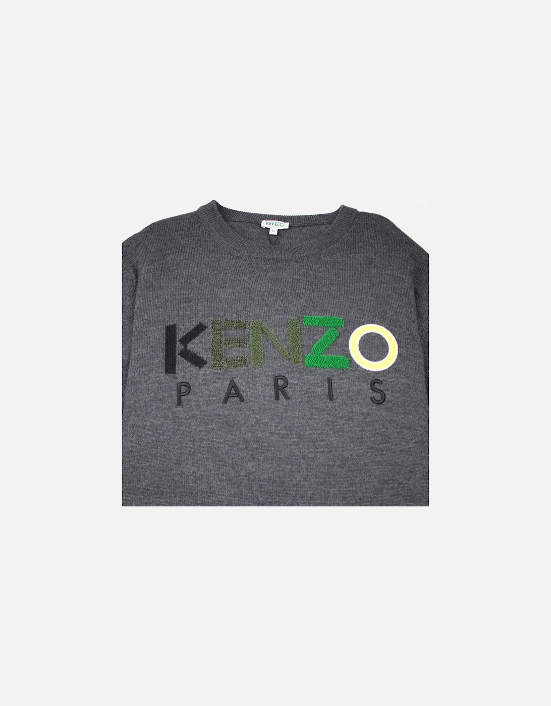 Felt Logo Knitted Jumper Grey