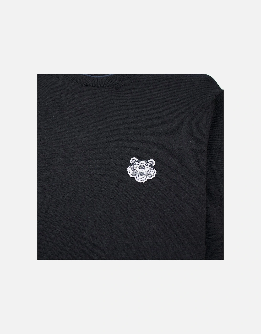 Small Tiger Crest Knitted Jumper Black