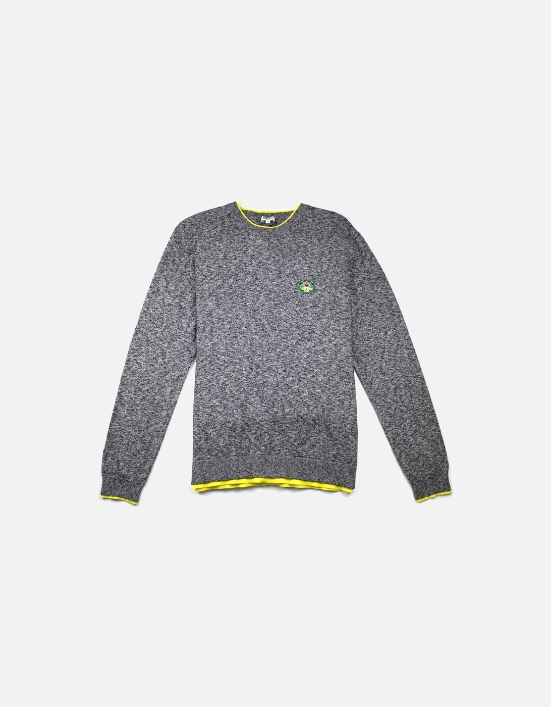 Small Tiger Crest Knitted Jumper Grey/Yellow, 3 of 2