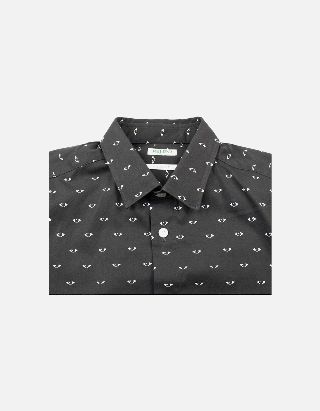Eye Print Long Sleeve Shirt Black
