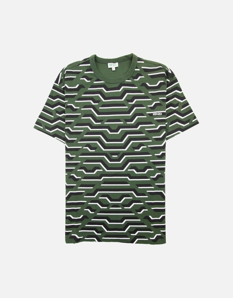 Crew Neck Straight T Shirt Green
