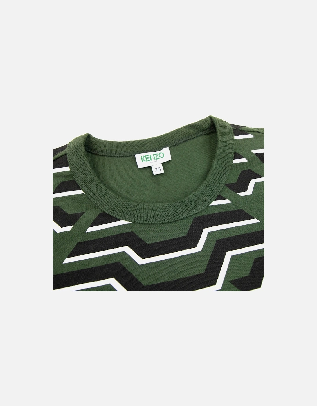 Crew Neck Straight T Shirt Green