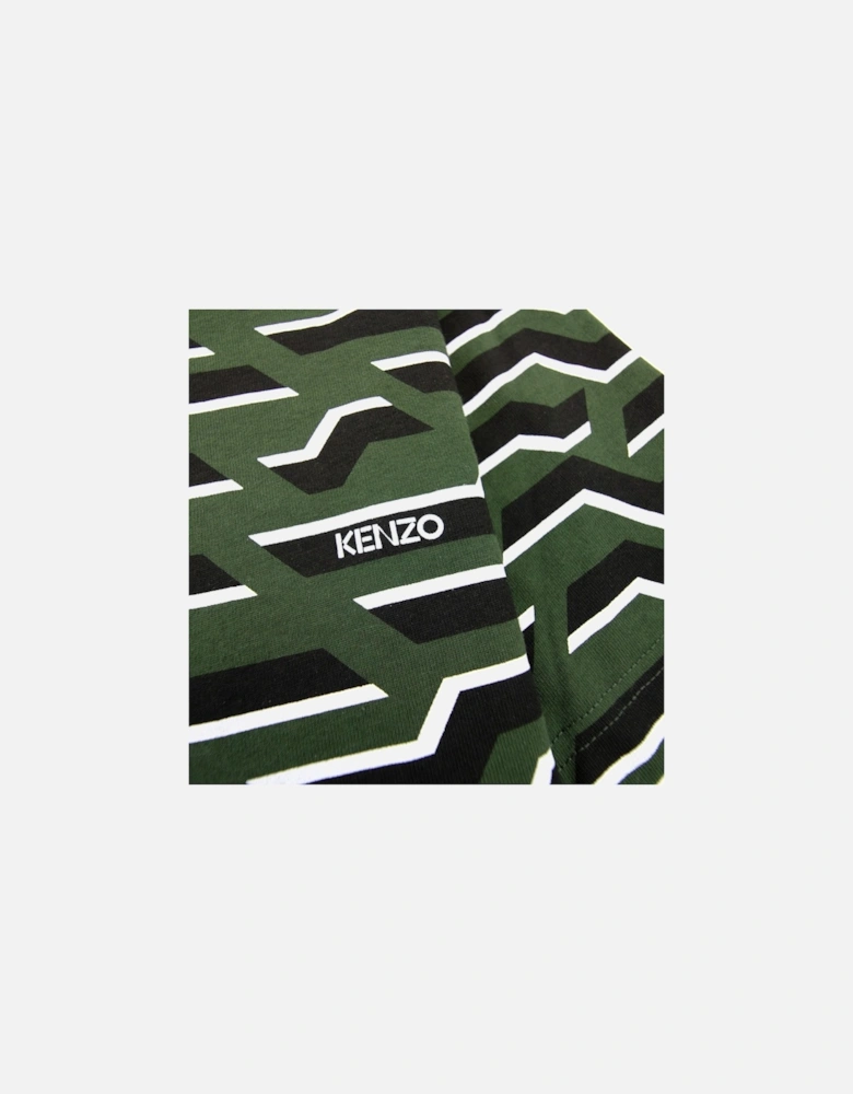 Crew Neck Straight T Shirt Green