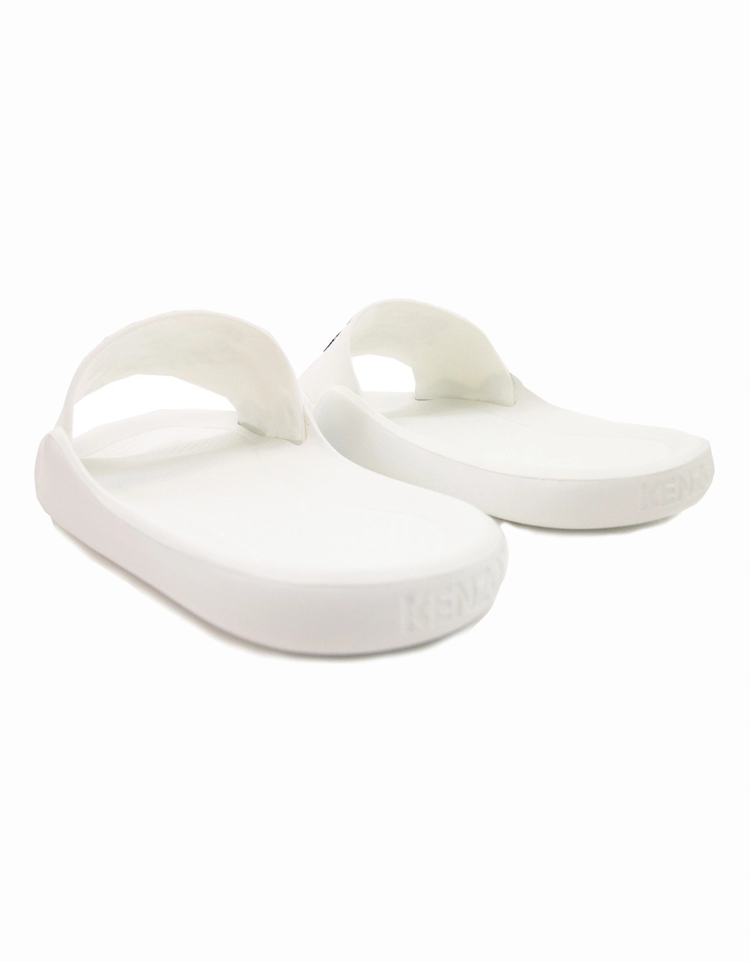 Tiger Logo Pool Sliders White