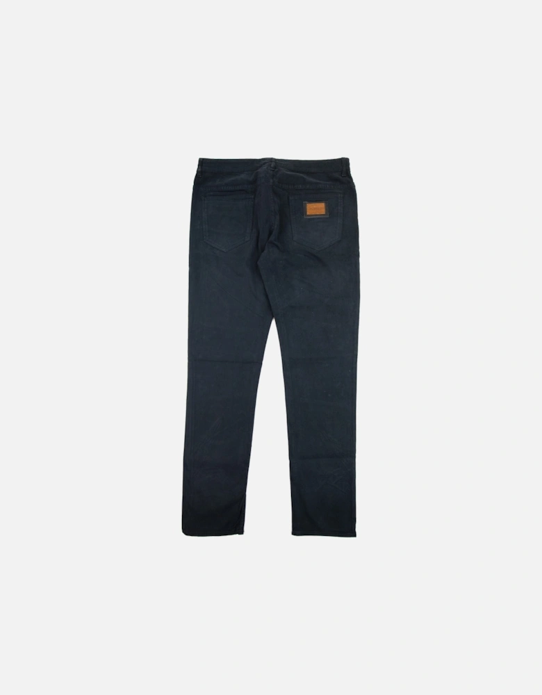 Gold Metal Badge Jeans Black