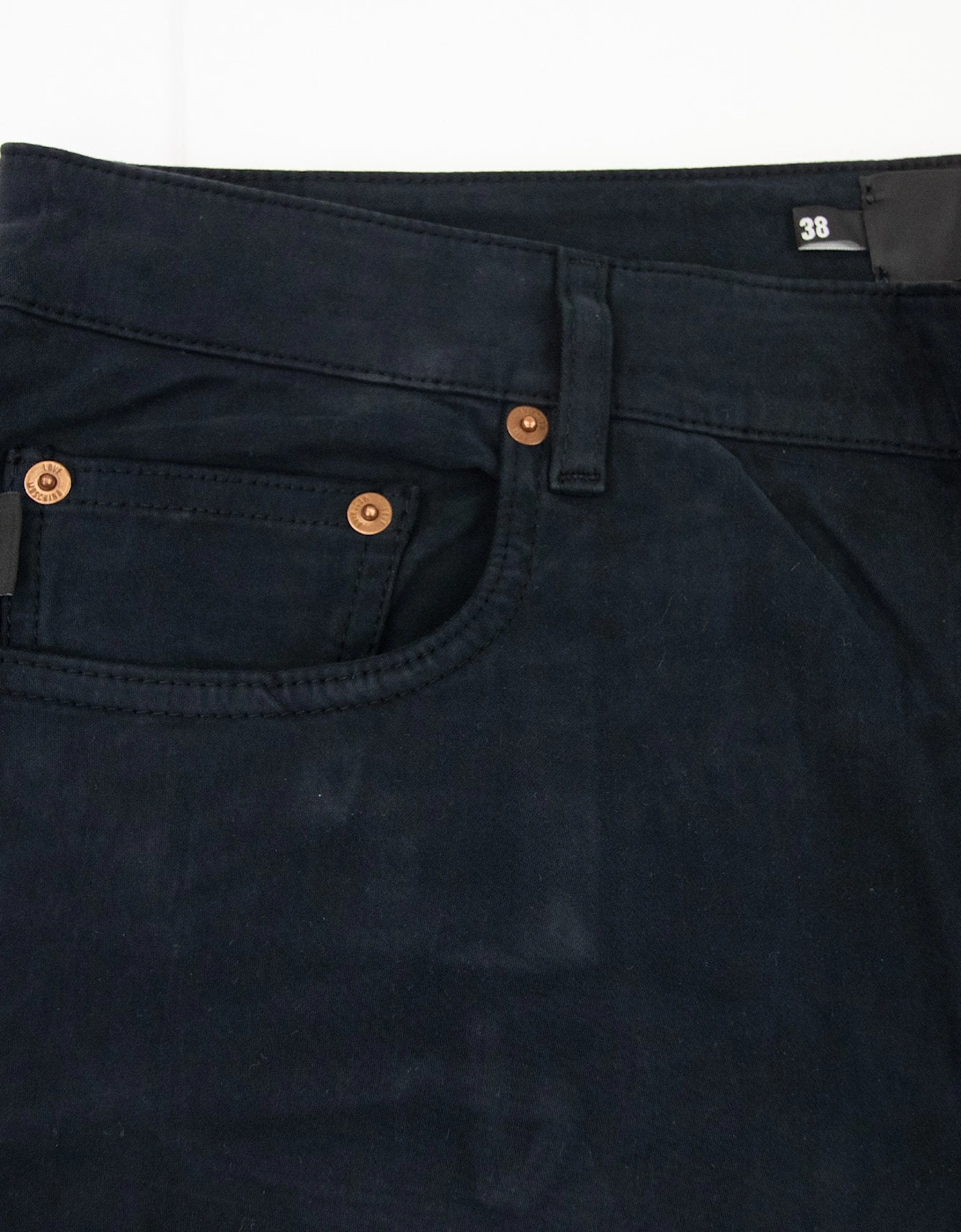 Gold Metal Badge Jeans Black