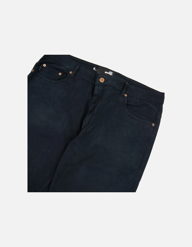 Gold Metal Badge Jeans Black