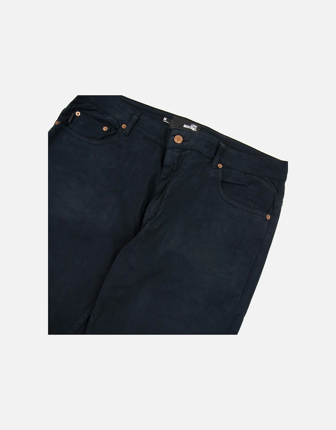 Gold Metal Badge Jeans Black