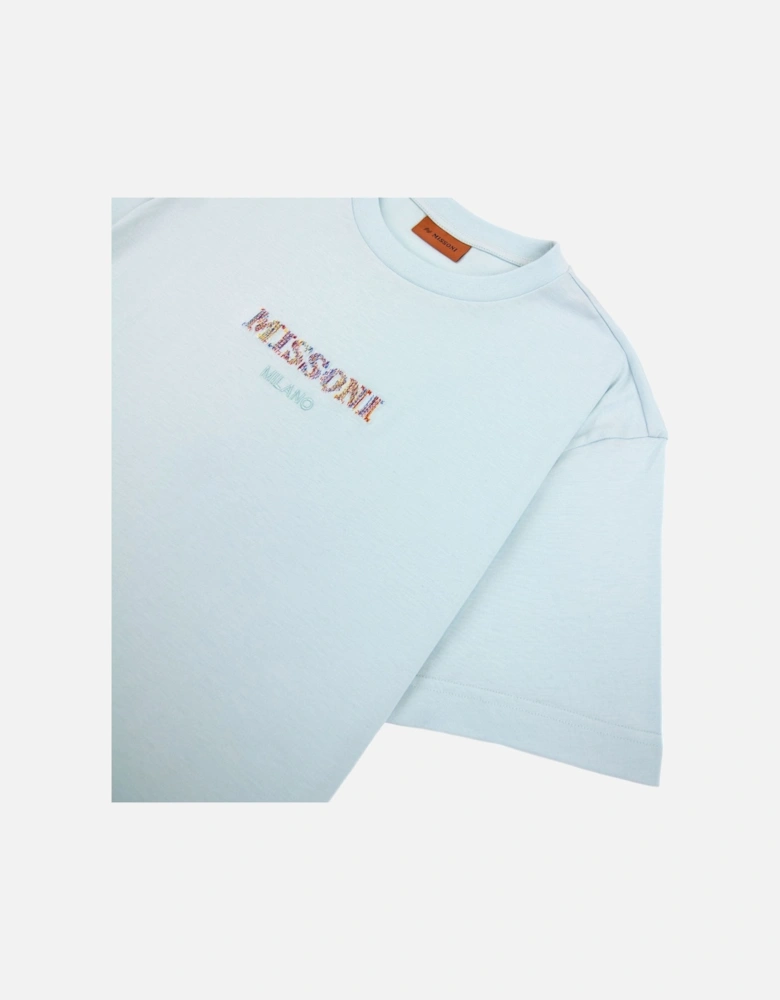 Embroiderd Milan Logo T Shirt Powder Blue S729x