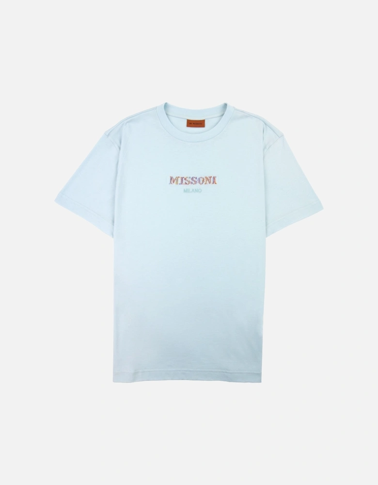 Embroiderd Milan Logo T Shirt Powder Blue S729x