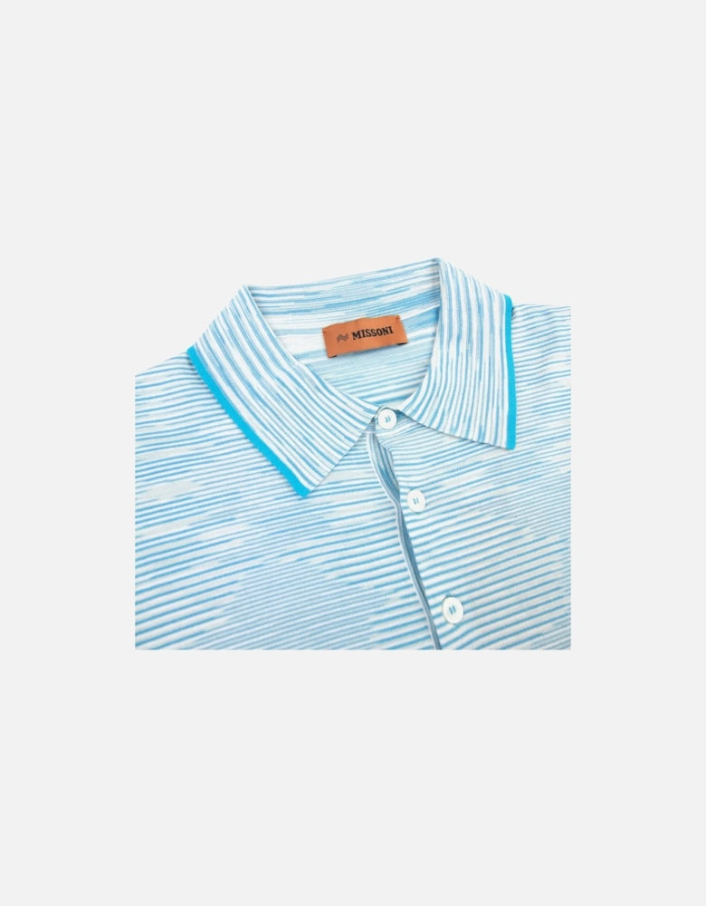 Slub Cotton Polo Shirt Sky Blue F705l