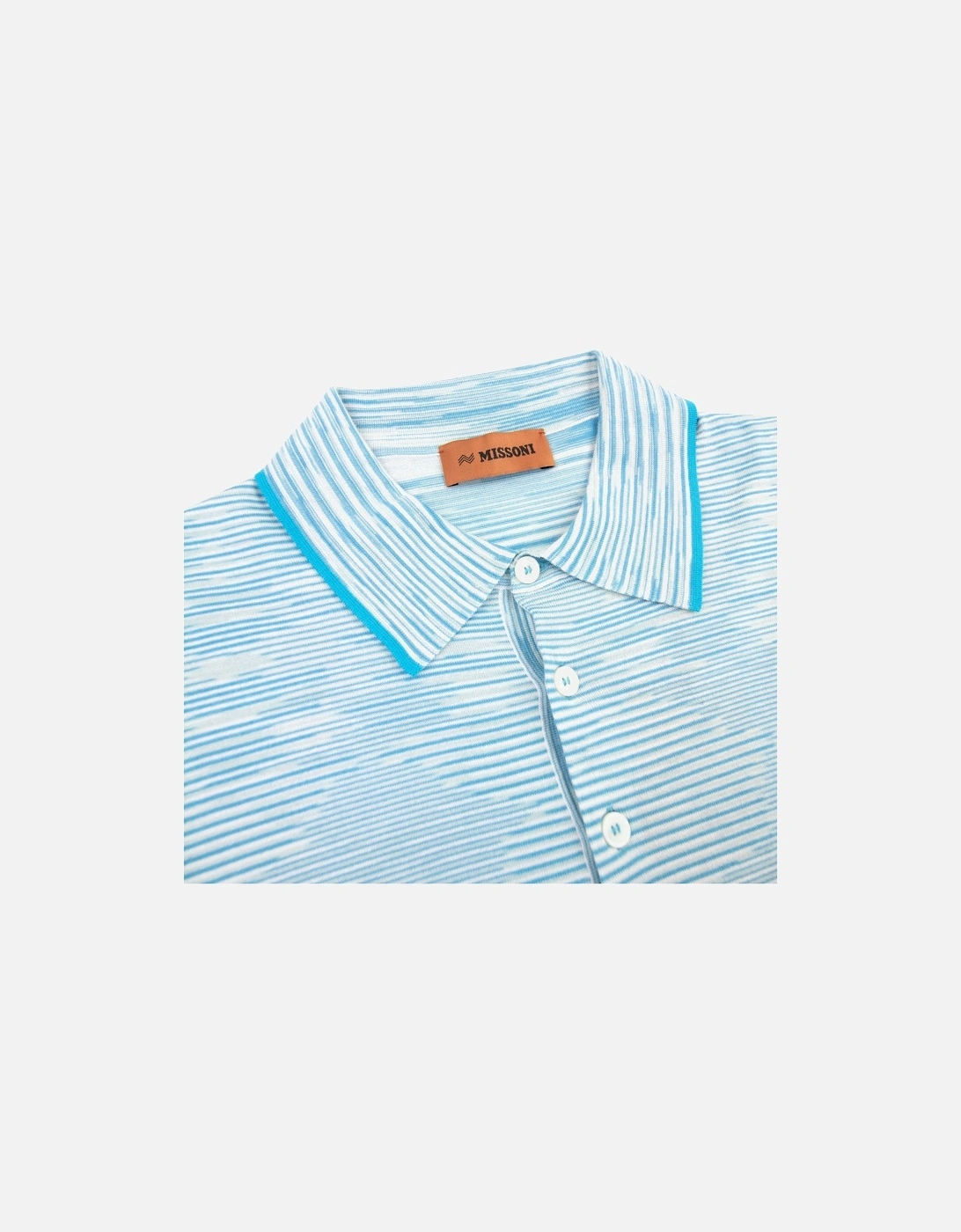 Slub Cotton Polo Shirt Sky Blue F705l