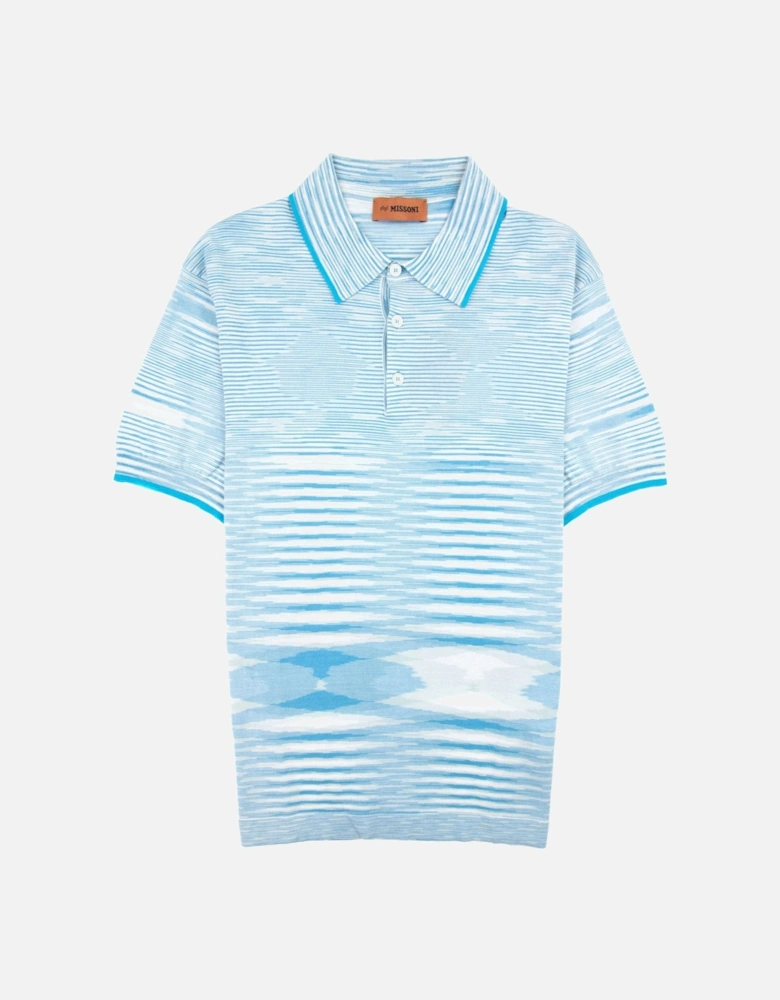 Slub Cotton Polo Shirt Sky Blue F705l