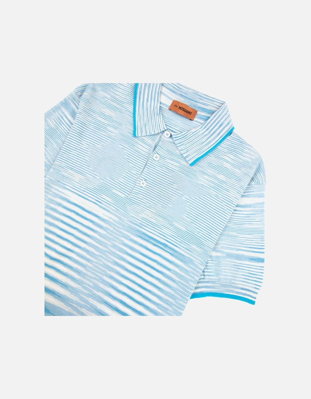 Slub Cotton Polo Shirt Sky Blue F705l