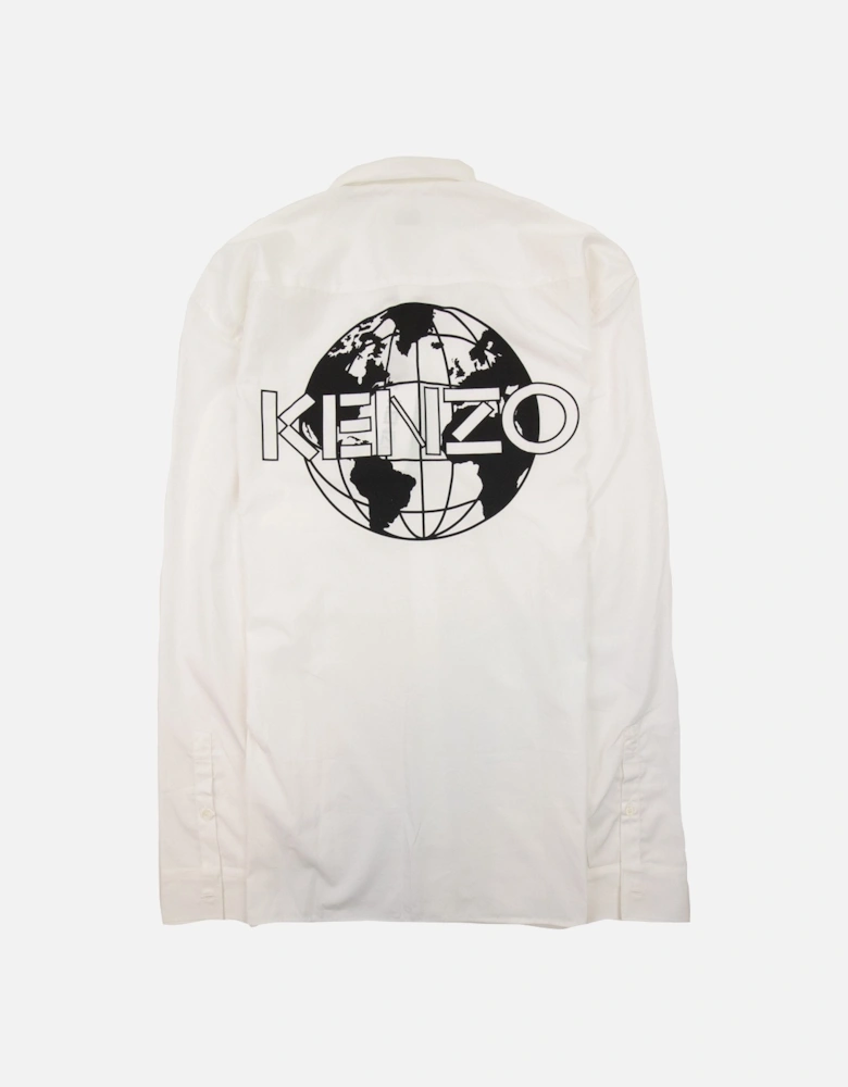 Globe Back Logo Shirt White