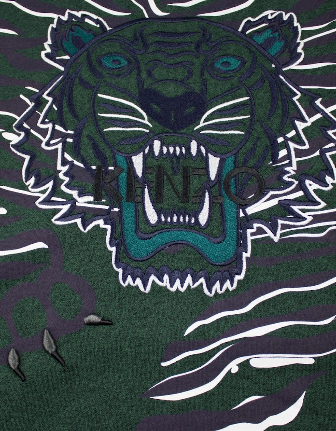 Full Embroidered Tiger Sweatshirt Green