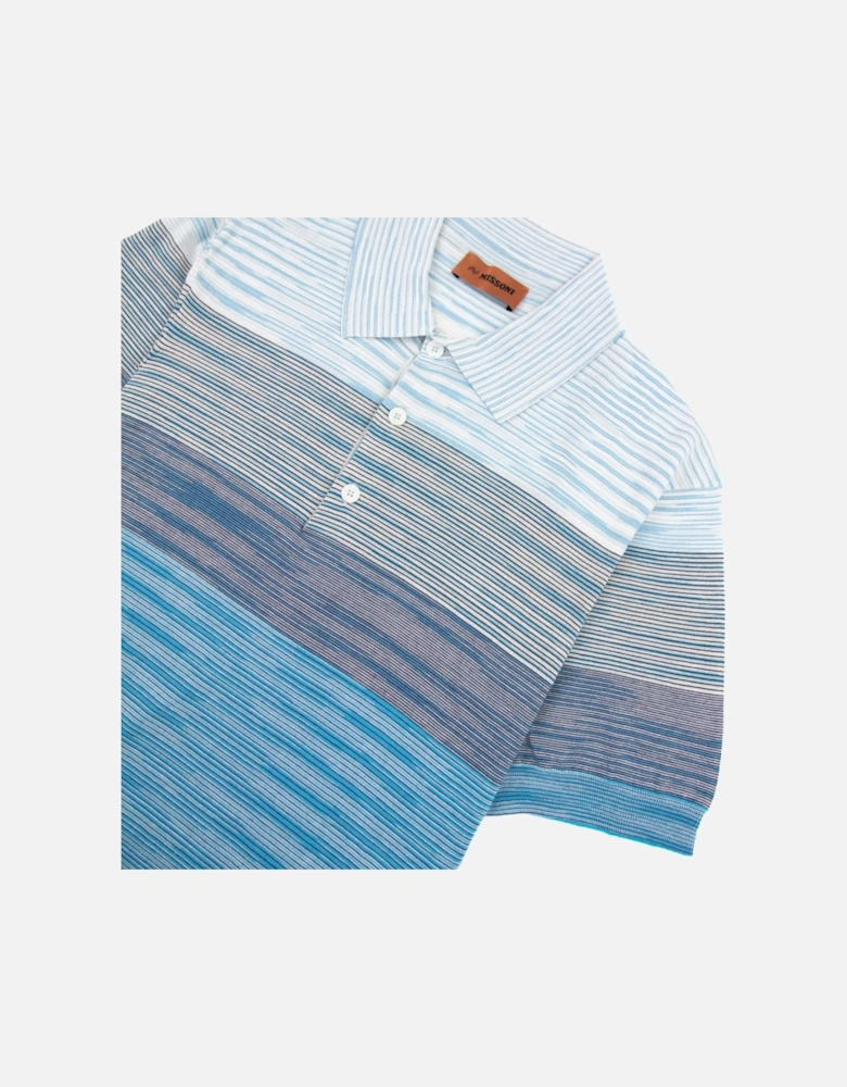 Degrade Striped S/s Polo Sky Multi S7294